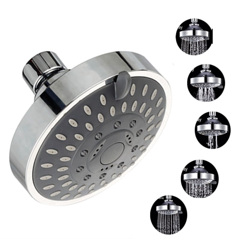 High Pressure Showerhead Upgraded Fixed Shower Head 5 Spray Settings Multi Functional Bathroom Showerhead